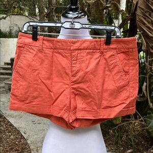 Joie Coral Rolled-Hem Cotton Blend Shorts